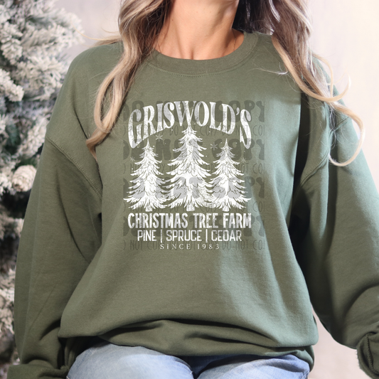 TREE FARM WHITE - DISTRESSED - DTF TRANSFER