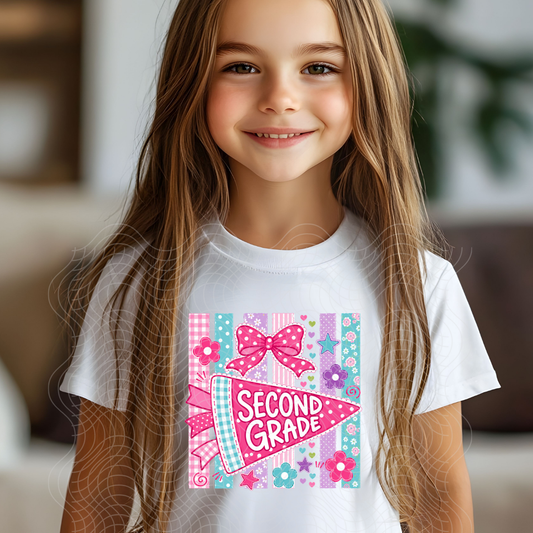 SECOND GRADE PINK PENDANT - DTF TRANSFER