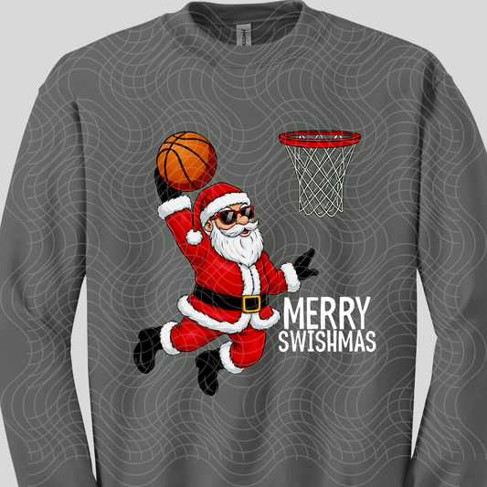 MERRY SWISHMAS WHT TEXT - DTF TRANSFER