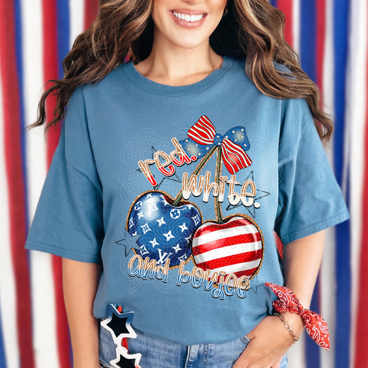 RED WHITE AND BOUJEE CHERRIES - DTF TRANSFER