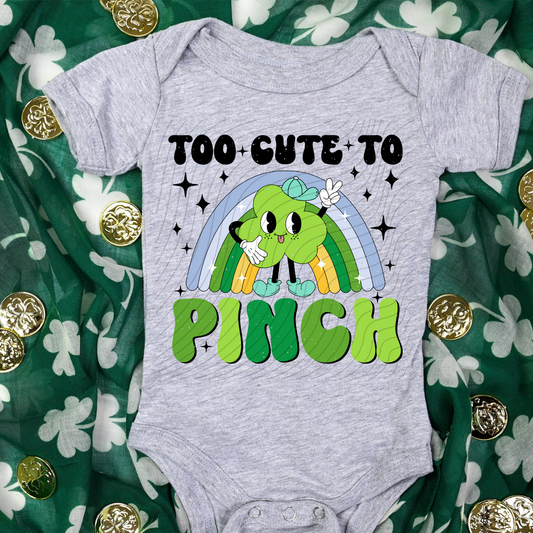 TO CUTE TO PINCH BLUE DISTRESSED - DTF TRANSFER