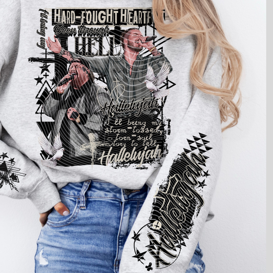 HARD FOUGHT W/ HALLELUJAH SLEEVE - DTF TRANSFER