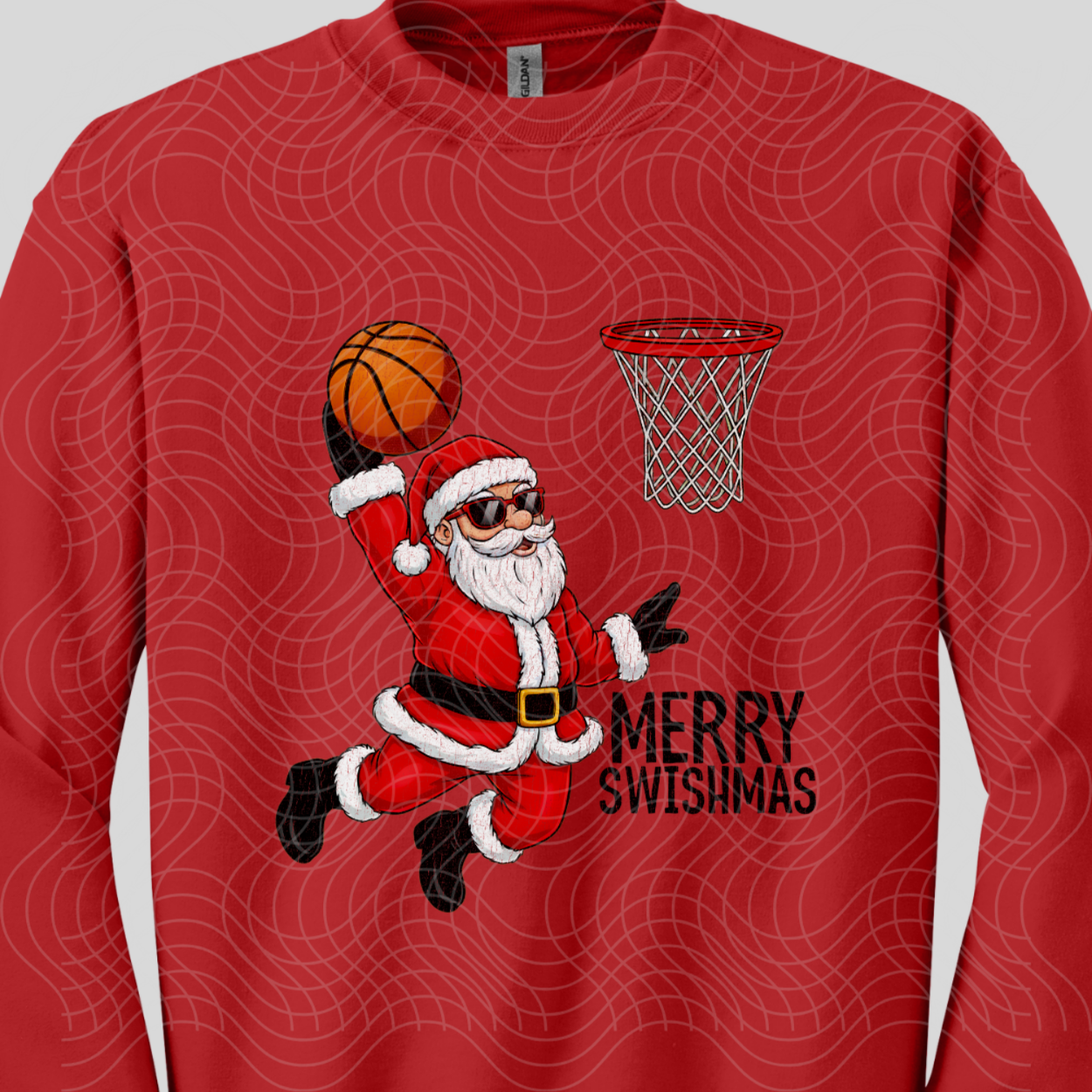 MERRY SWISHMAS BLK TEXT DISTRESSED - DTF TRANSFER
