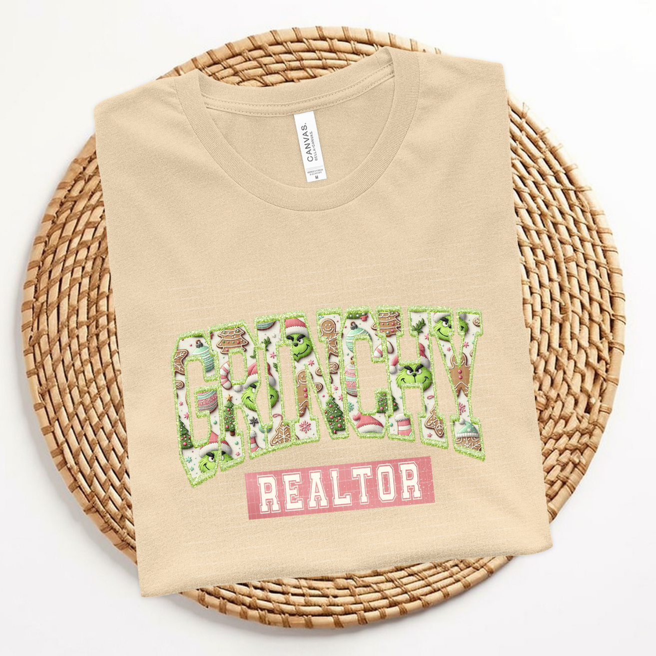 FAUX EMBROIDERY GREEN GUY REALTOR - DTF TRANSFER