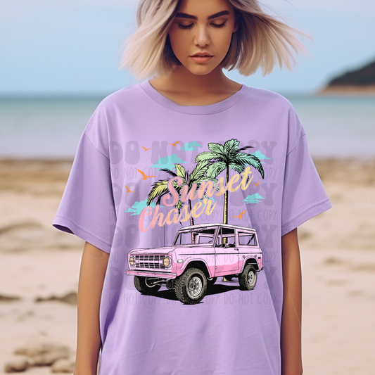 SUNSET CHASER BRONCO, NO DISTRESS - DTF TRANSFER