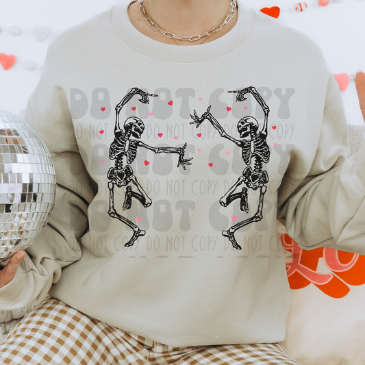 VALENTINES DANCING SKELETONS - DTF TRANSFER