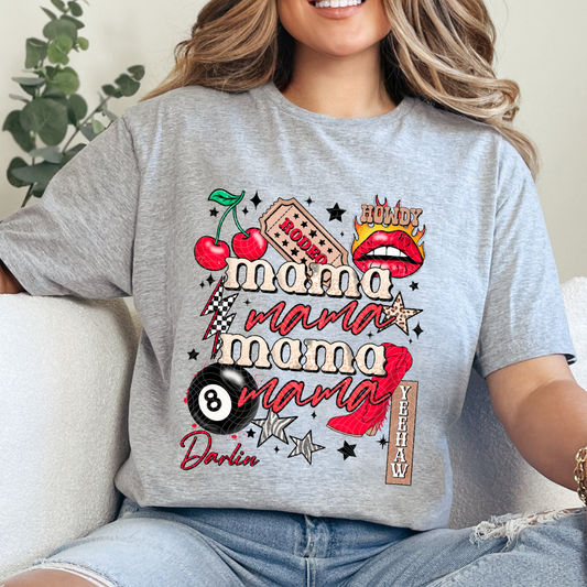 MAMA COLLAGE BLK STARS - DTF TRANSFER