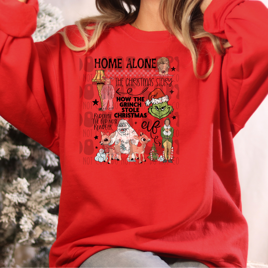 MOVIE COLLAGE BLK TXT - DISTRESSED - DTF TRANSFER