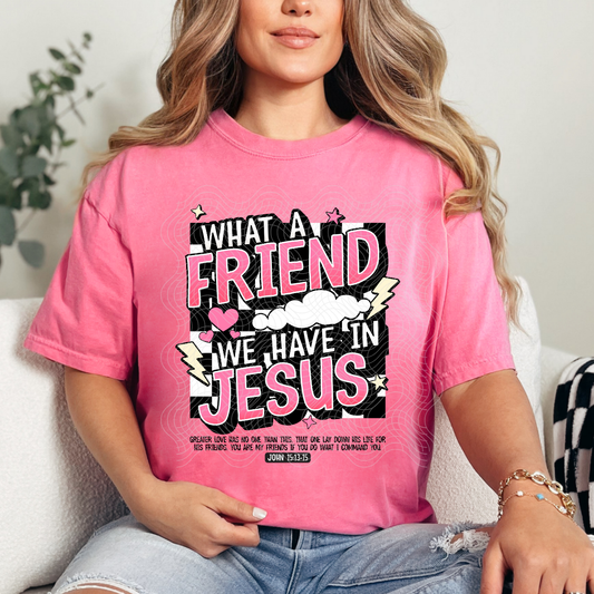 FRIEND IN JESUS PINK - DTF TRANSFER