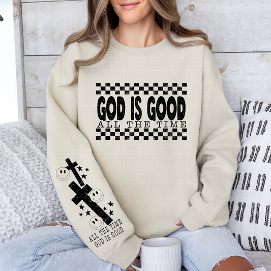 GOD IS GOOD W/ SLEEVE - DTF TRANSFER