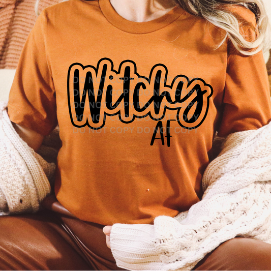 WITCHY AF - BLACK - DTF TRANSFER