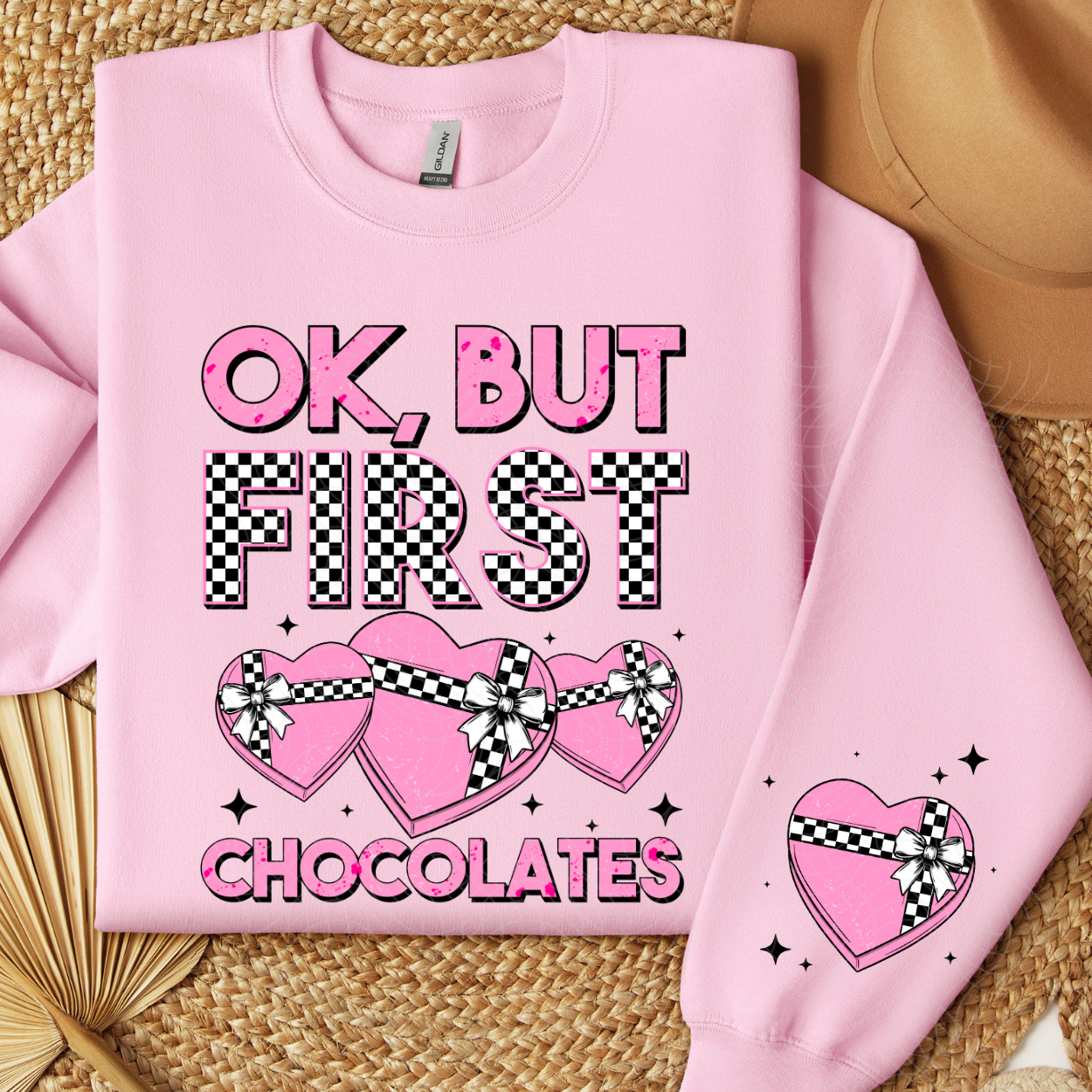 OK BUT FIRST, CHOCOLATES W/ SLEEVE - DTF TRANSFER