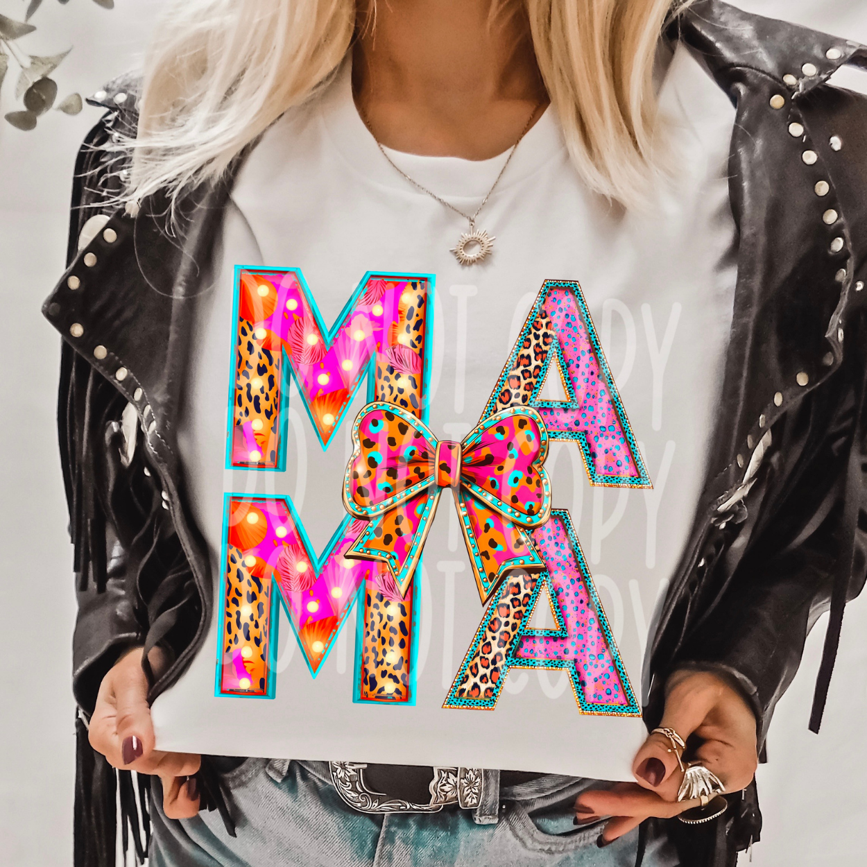MAMA PINK LEOPARD - DTF TRANSFER