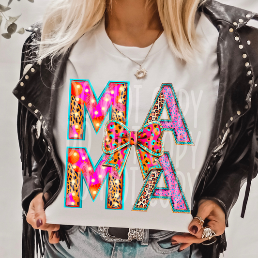 MAMA PINK LEOPARD - DTF TRANSFER