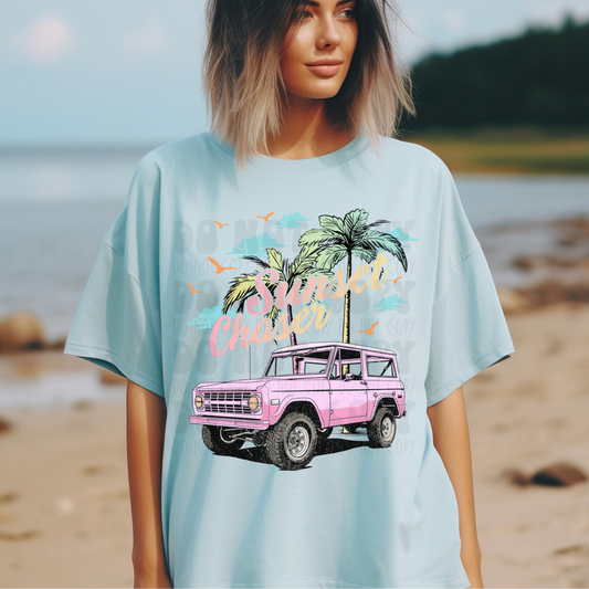 SUNSET CHASER BRONCO, DISTRESSED - DTF TRANSFER