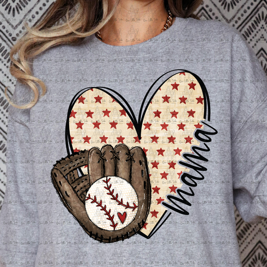 BASEBALL MAMA HEART - DTF TRANSFER