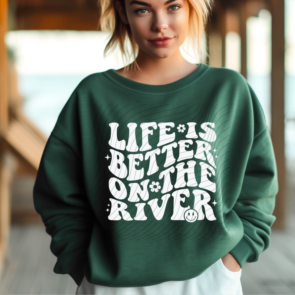 BETTER ON THE RIVER WHITE - DTF TRANSFER