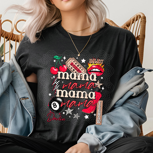 MAMA COLLAGE WHT STARS - DTF TRANSFER