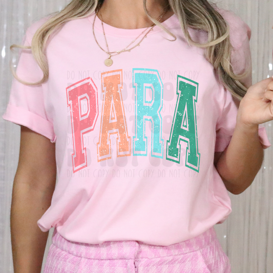 PARA VARSITY DISTRESSED - DTF TRANSFER