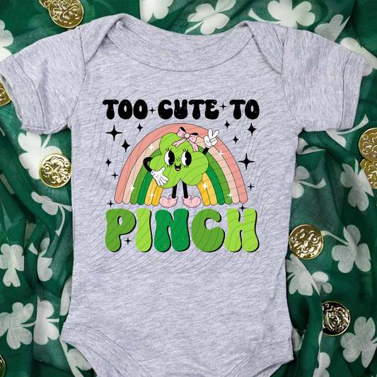 TO CUTE TO PINCH PINK DISTRESSED - DTF TRANSFER