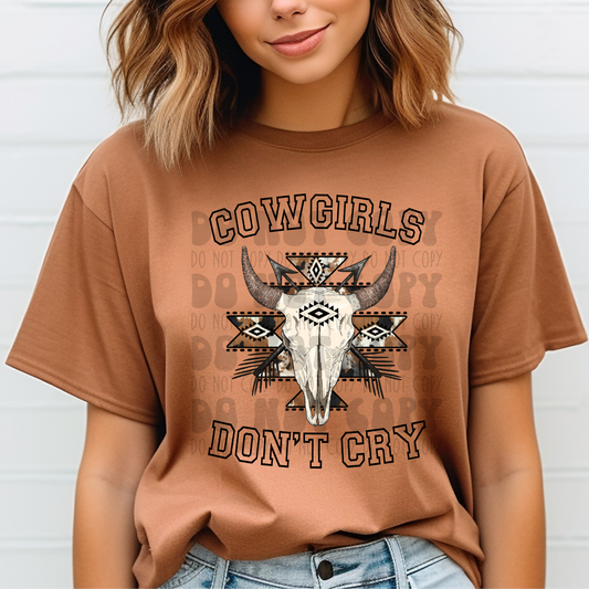 COWGIRLS DON'T CRY BLK - DTF TRANSFER