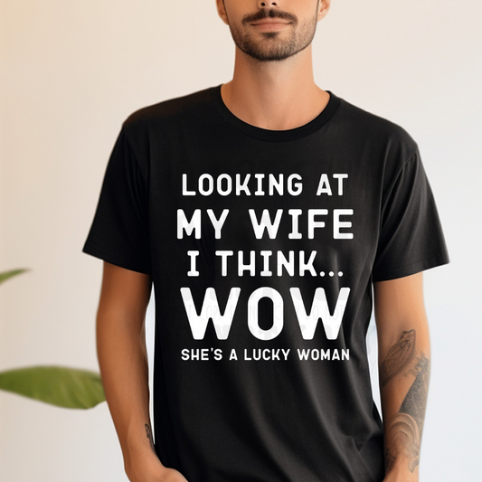 SHE'S A LUCKY WOMAN WHT - DTF TRANSFER