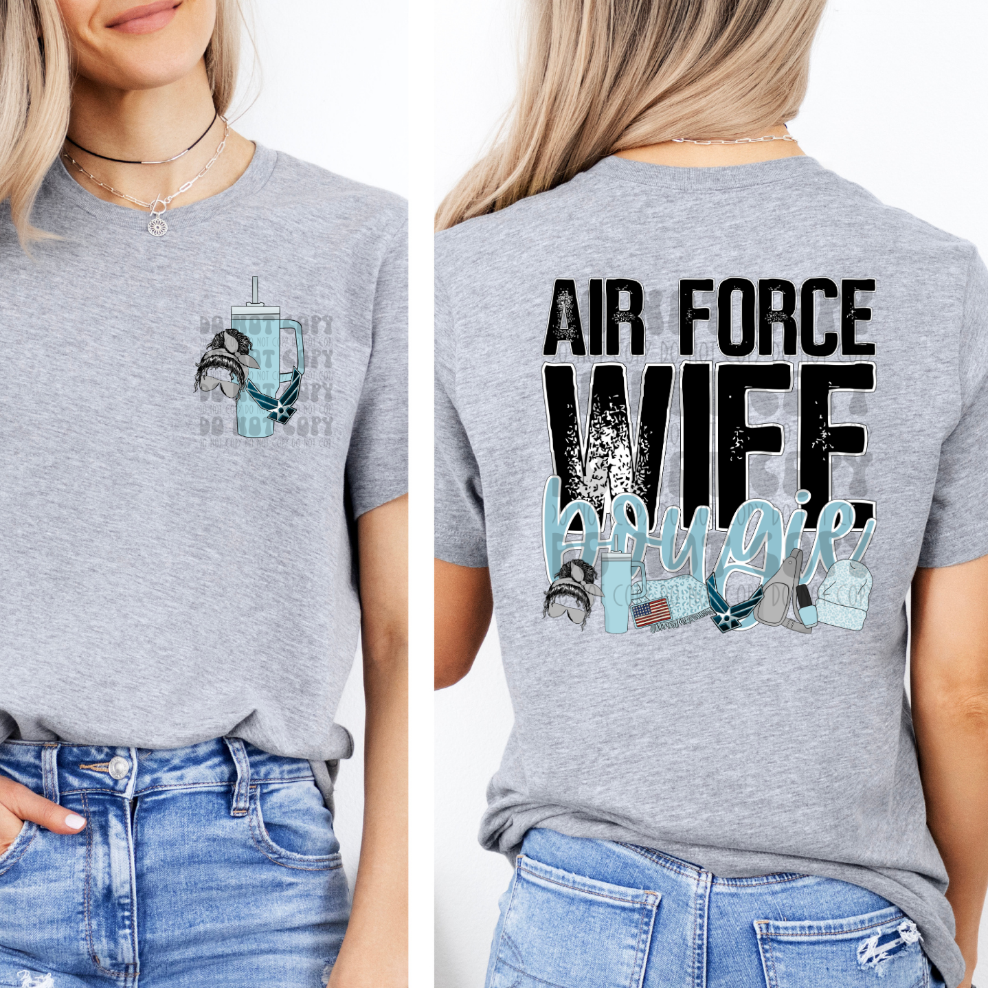 AIR FORCE WIFE BOUGIE W/ POCKET - DTF TRANSFER