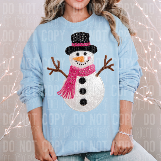 SNOWMAN FAUX PEARLS - DTF TRANSFER