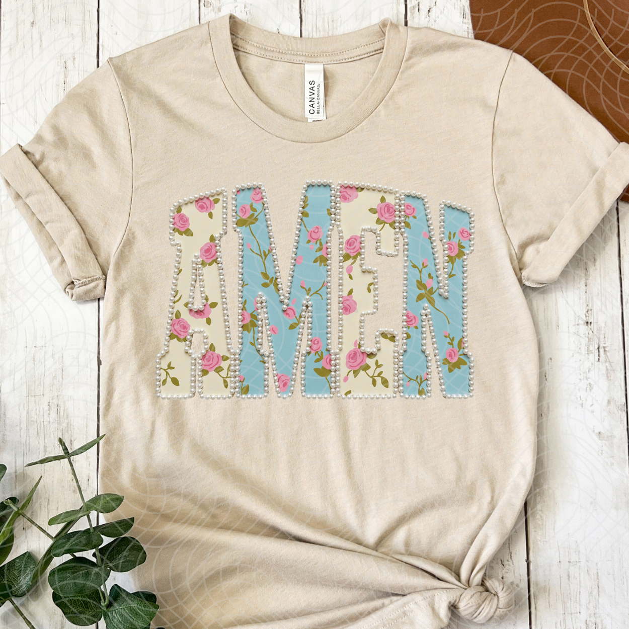 FLORAL AND PERAL AMEN - DTF TRANSFER