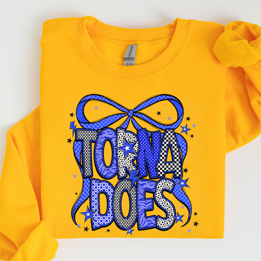 TORNADOES BLUE BOW - DTF TRANSFER