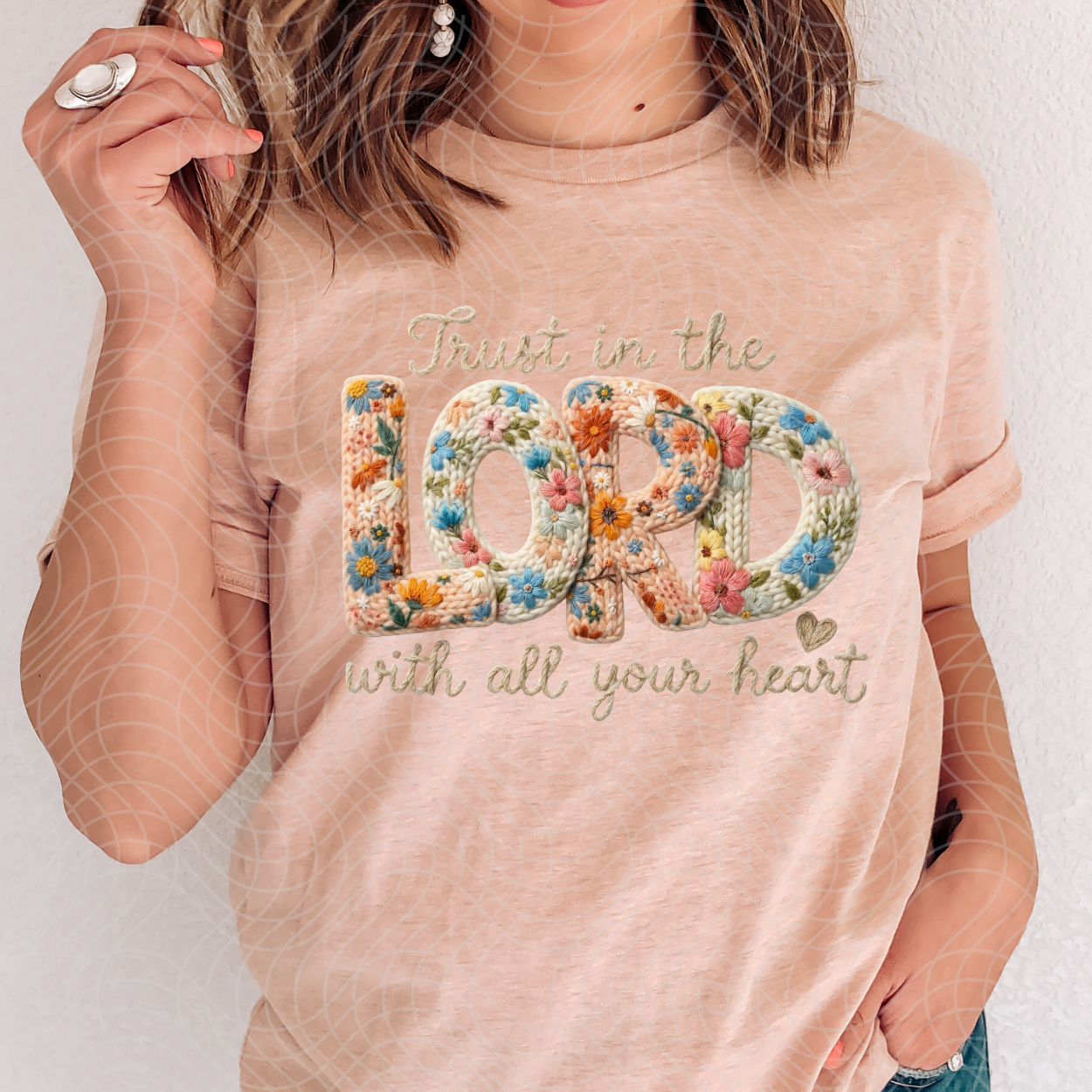 TRUST IN THE LORD FAUX YARN - DTF TRANSFER