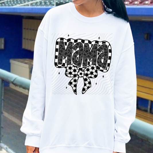 MAMA CHECKERED SOCCER BOW - DTF TRANSFER