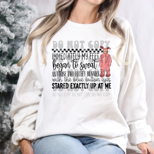 FEET SWEAT BLK TEXT - DISTRESSED - DTF TRANSFER
