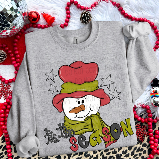 WHIMSICAL SNOWMAN TIS THE SEASON - DTF TRANSFER