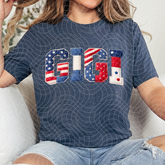 GIGI PATRIOTIC PATCHWORK - DTF TRANSFER