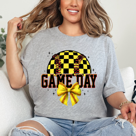 GAME DAY SOFTBALL BOW - DTF TRANSFER
