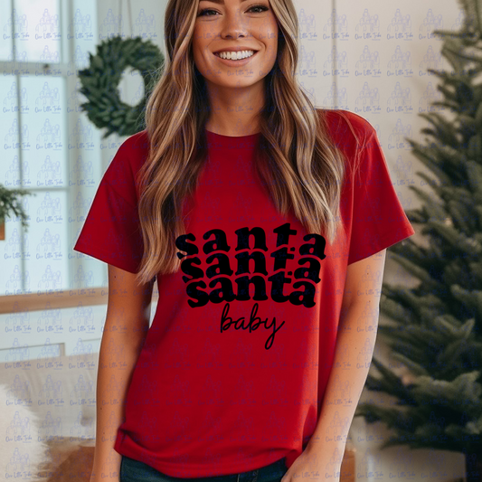 SANTA BABY RETRO - BLACK - DTF TRANSFER