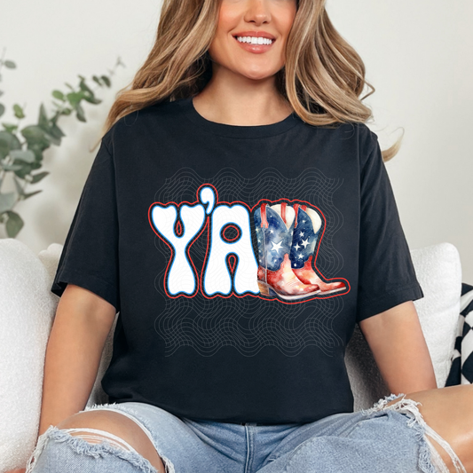 Y'ALL WHT WITH BOOTS - DTF TRANSFER