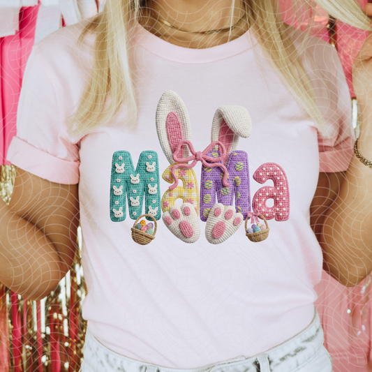FAUX YARN MAMA EASTER BUNNY - DTF TRANSFER