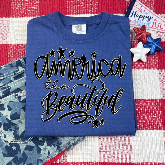 AMERICA THE BEAUTIFUL BLACK- DTF TRANSFER