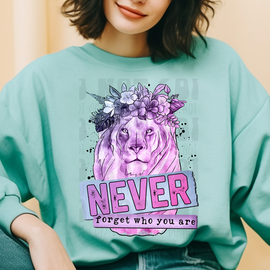NEVER FORGET WHO YOU ARE - DTF TRANSFER