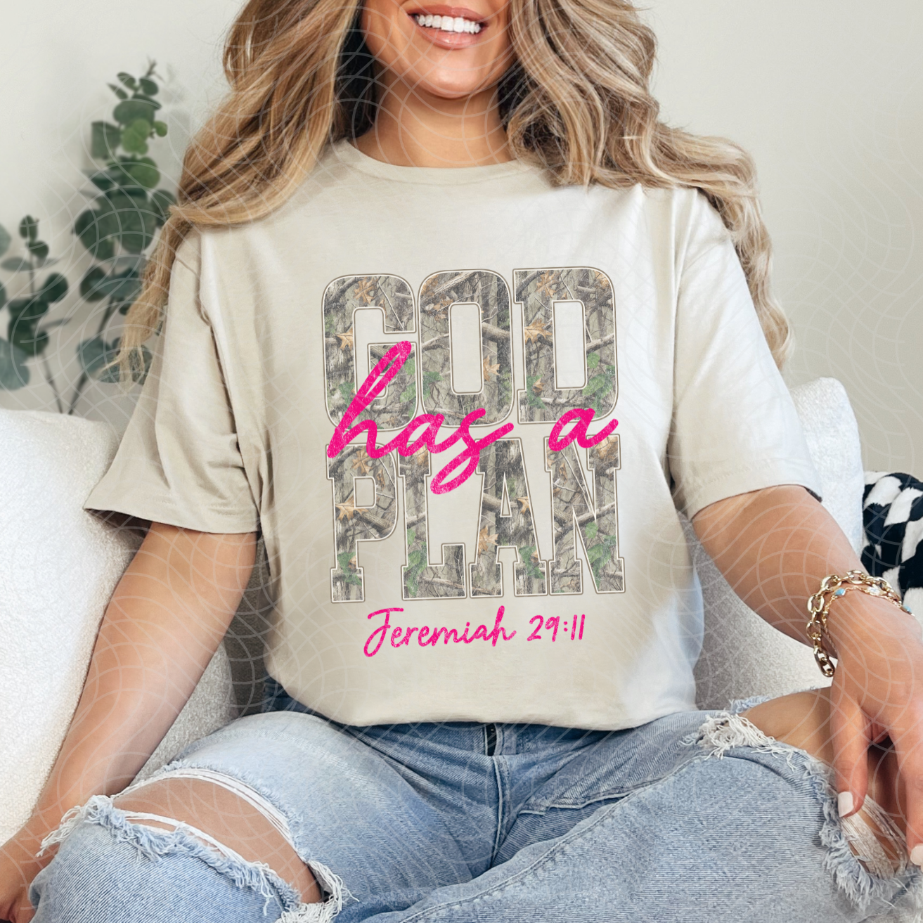 GOD HAS A PLAN CAMO - DTF TRANSFER