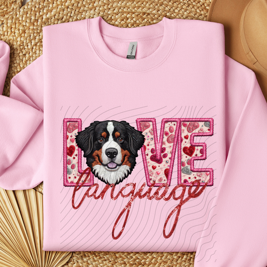 BERNESE MOUNTAIN, FAUX EMBROIDERY & FAUX SEQUINS - DTF TRANSFER