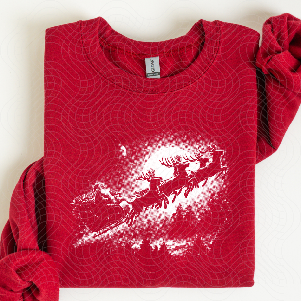 HALFTONE SANTA SLEIGH - DTF TRANSFER