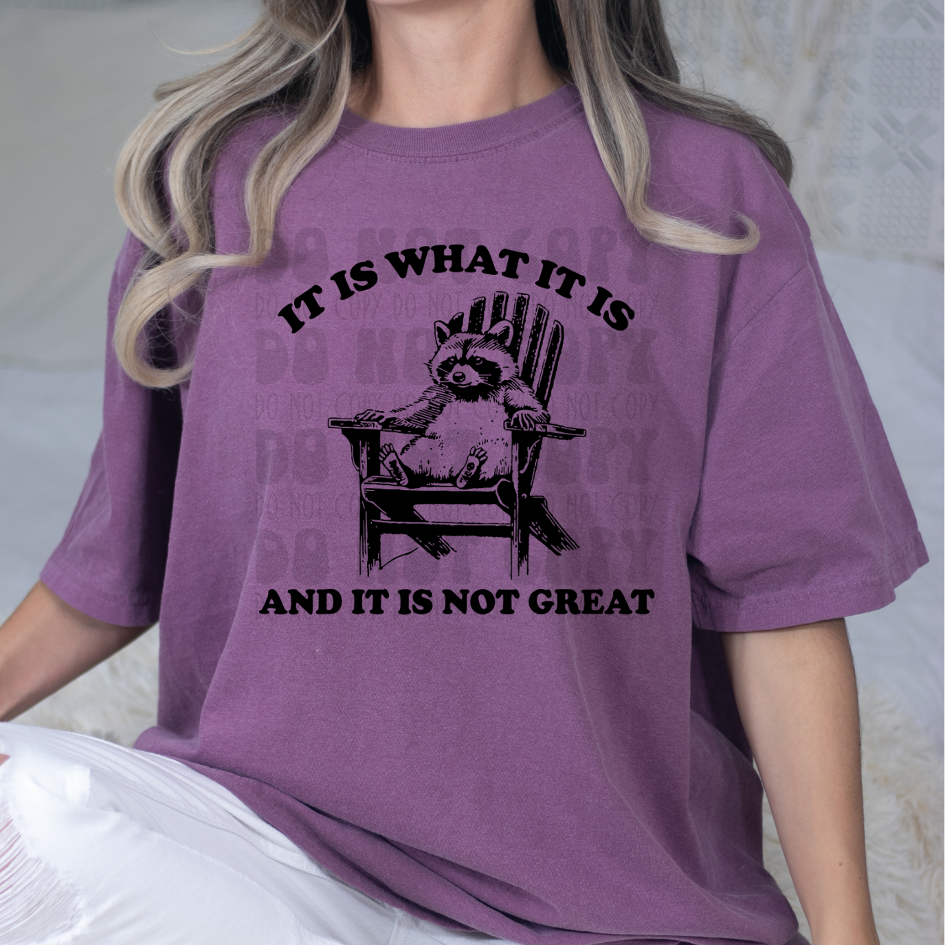 IT IS WHAT IT IS RACOON BLK - DTF TRANSFER