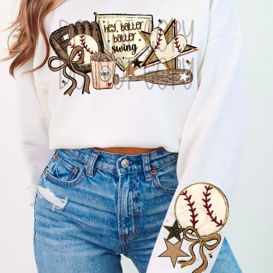 BASEBALL NO WORDS W/ SLEEVE - DTF TRANSFER
