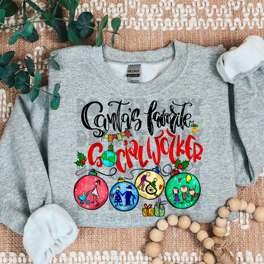 SANTA'S FAVORITE SOCIAL WORKER - DTF TRANSFER