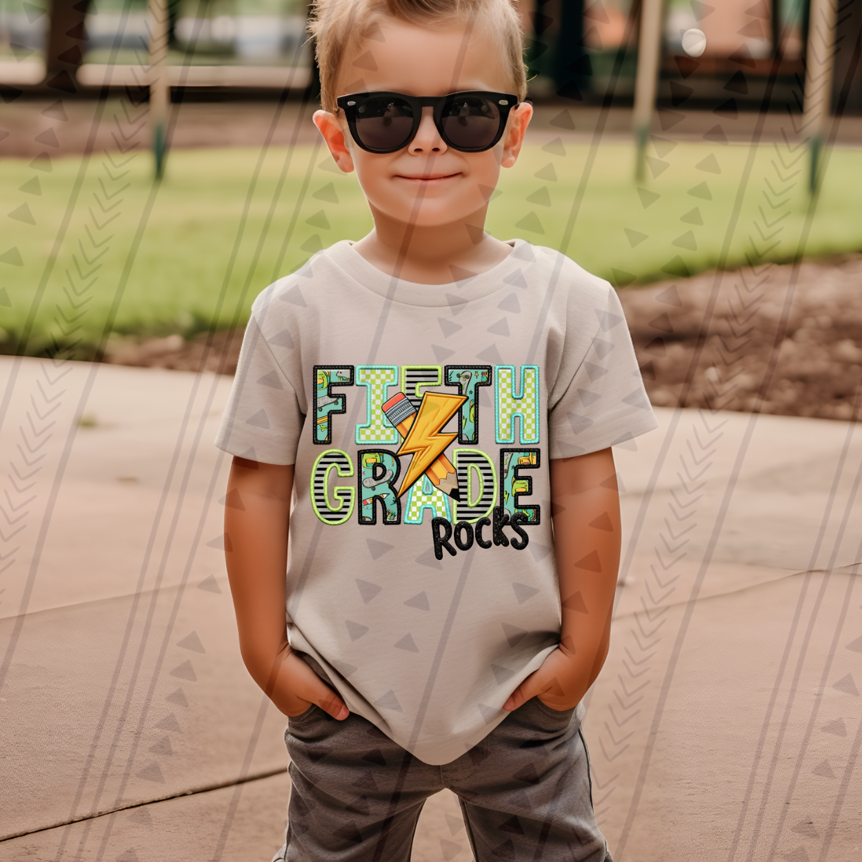 FIFTH GRADE FAUX EMBROIDERY BOY - DTF TRANSFER