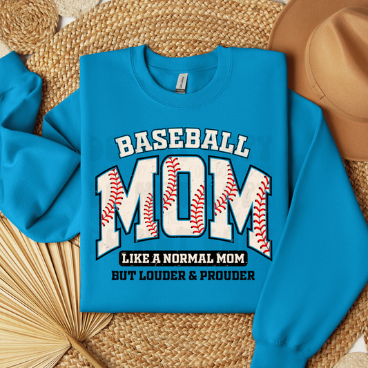 LOUDER AND PROUDER BASEBALL MOM DISTRESSED - DTF TRANSFER