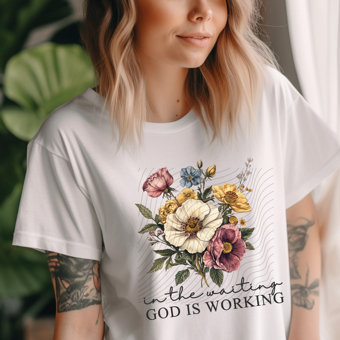 GOD IS WORKING BLK TEXT - DTF TRANSFER